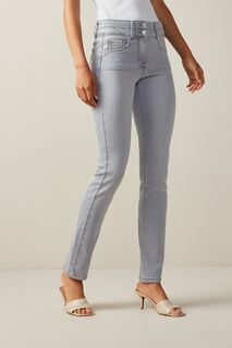 Приталенные джинсы утягивающие и моделирующие фигуру Next, серый