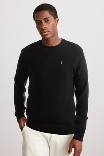 Вязаный свитер с фактурными рукавами Next, черный