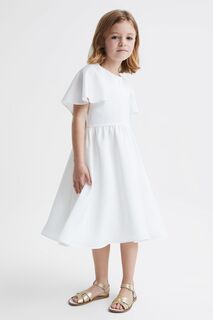 Атласное платье миди Maisie Reiss, белый
