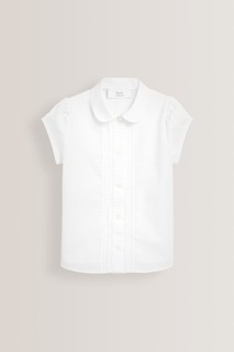 Школьная блузка с рукавами-фонариками и кружевной отделкой Next, белый