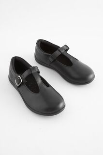 Детские кожаные туфли с Т-образным ремешком Next, черный