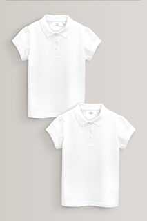 2 хлопковые рубашки-поло с короткими рукавами Next, белый