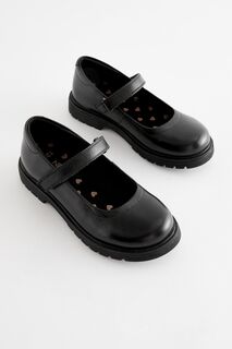 Массивные кожаные школьные туфли в стиле Мэри Джейн Next, черный