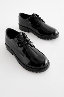 Кожаные туфли на шнуровке для школы Next, черный