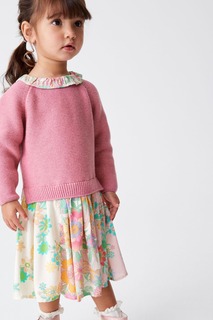 Платье-свитер с воротником Next, розовый