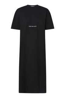 Institutional черное длинное платье-футболка Calvin Klein Jeans, черный