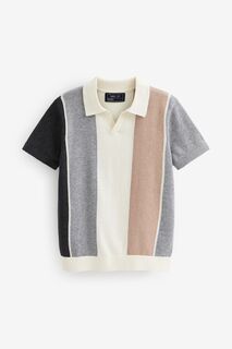 Трикотажная рубашка-поло с короткими рукавами в стиле колор-блок Next