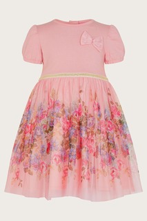 Розовое детское платье с принтом Disco Posey Monsoon, розовый
