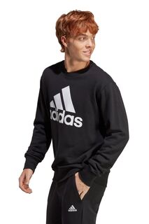 Махровая толстовка Sportswear Essentials с большим логотипом adidas, черный