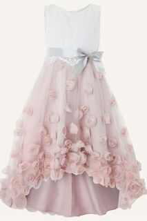 Розовое платье Ianthe с объемными цветами Monsoon, розовый