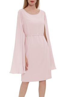 Розовое креповое платье Bevin с шифоновой накидкой Gina Bacconi, розовый