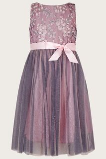 Розовое платье Фольклор с вышивкой Monsoon, розовый