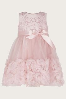 Розовое детское платье Odette 3D с цветочным мотивом Monsoon, розовый