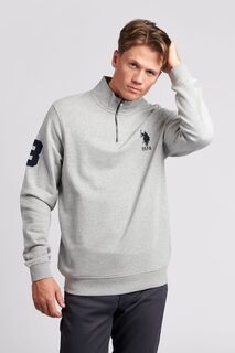 Мужская базовая толстовка на молнии U.S. Polo Assn, серый