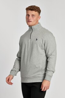 Свитер Vintage Grey Heather с широким воротником U.S. Polo Assn, серый