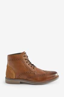 Мужские кожаные туфли-броги Frank Wright, коричневый