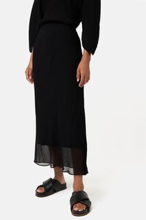 Косая черная юбка-макси из мятой ткани Jigsaw, черный