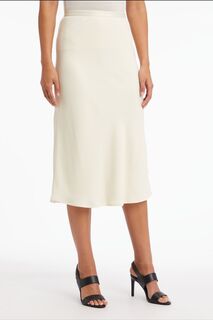 Белая юбка миди диагонального кроя из переработанной ткани Calvin Klein, белый