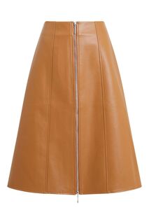 Коричневая юбка Claudia из полиуретана French Connection, коричневый
