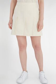 Кремовая плиссированная юбка и шорты Hackensack Calvin Klein, бежевый