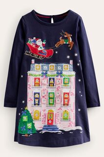 Адвентистское рождественское платье с рождественским календарем Boden, синий