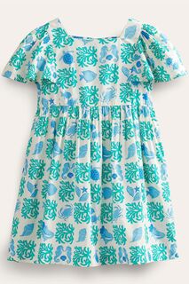 Платье из ткани с принтом Boden, синий