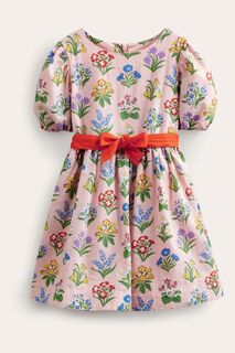 Винтажное платье с галстуком-бабочкой Boden, розовый