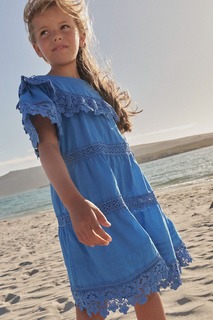 Многослойное кружевное платье Boden, синий