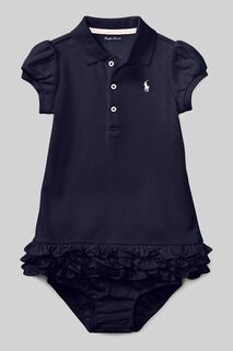 Детское платье с логотипом и трусики Polo Ralph Lauren, синий