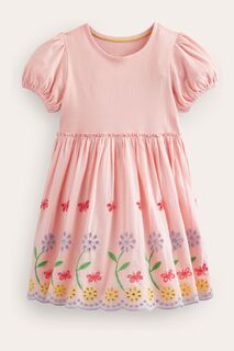 Платье с декоративной английской вышивкой Boden, розовый