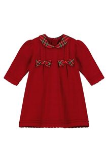 Красное трикотажное платье колготки косой вязки и колготки тартановой вязки Emile Et Rose, красный