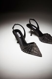 Черные босоножки Cloudia на открытом каблуке с ремешками из кристаллов Dune London, черный