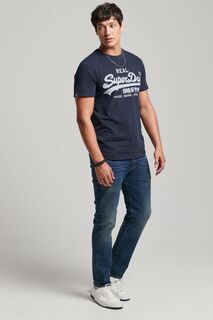 Футболка Core с винтажным логотипом Superdry, синий