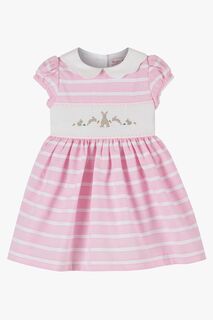 Розовое свободное платье Little Bunny в полоску Trotters London, розовый