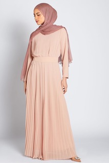 Плиссированное платье макси Aab, розовый