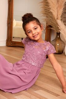 Платье миди с вышивкой - Девочки Chi Chi London, фиолетовый