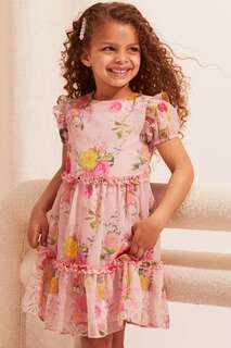 Каскадное мини-платье с рюшами Lipsy, розовый