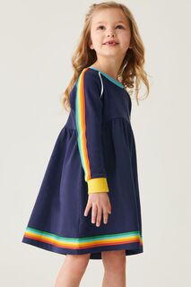 Радужное платье с длинными рукавами Little Bird by Jools Oliver, синий