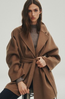 Пальто из смесовой шерсти с поясом ручной работы Next
