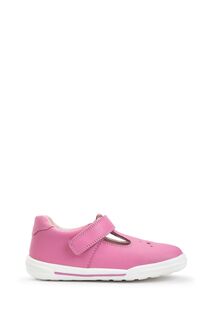 Розовые кожаные туфли для детской площадки с Т-образным ремешком Start Rite, розовый