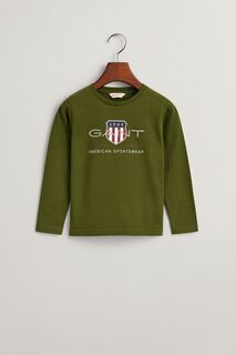 Футболка Gant с длинными рукавами и логотипом GANT, зеленый