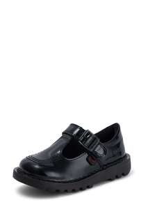 Черные лакированные детские туфли Kickers, черный