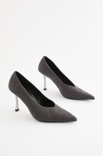 Туфли на высоком каблуке с эффектом металлик Forever Comfort Next, серый