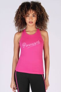 Розовая женская футболка без рукавов со спиной-борцовкой и соответствующим логотипом Pineapple, розовый
