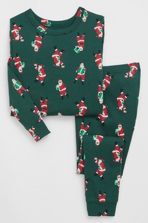 Семейная рождественская пижама Санта-Клауса для малышей Gap, зеленый