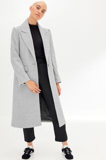 Пальто с воротником-стойкой Next, серый