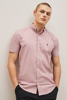 Рубашка-оксфорд стрейч с длинными рукавами Next, розовый