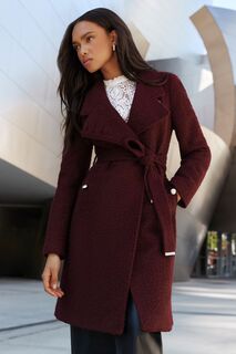Элегантное пальто из ткани букле Lipsy, красный