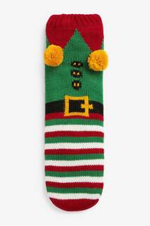 Рождественские носки с теплой подкладкой Next, зеленый