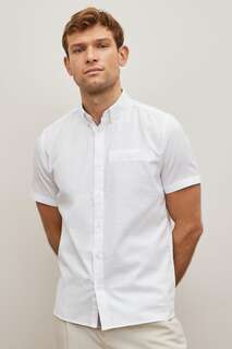 Текстурная рубашка с короткими рукавами Next, белый